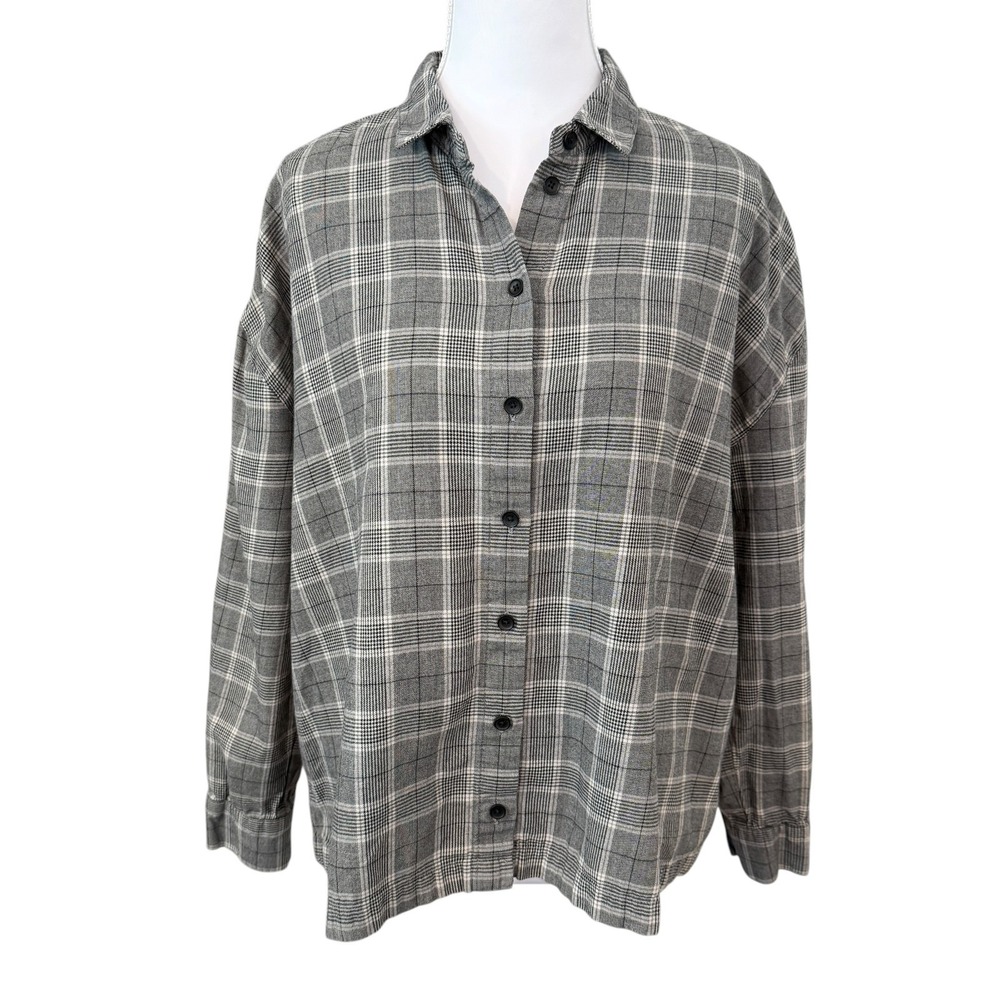 Madewell Womens Westlake Boxy Shirt Medium Dublin Plaid Cropped Preppy Normcore